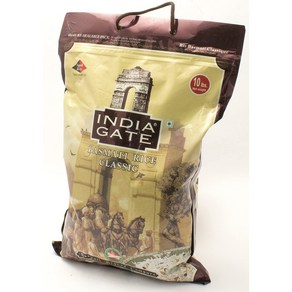 India Gate - White Basmati Rice - Classic 10 Pound 인디아 게이트 - 화이트 바스마티 쌀 - 클래식 10파운드, 1개, 4.54kg