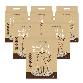 소미랑 응고형 고양이 두부 모래, 7L, 6개, 오리지널