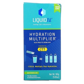 Liquid IV 하이드레이션 멀티플라이어 전해질 드링크 믹스 워터멜론 16g x 10포, 2kg