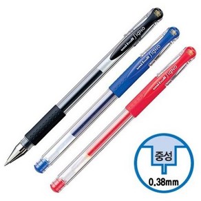 미쯔비시유 [3개묶음] 볼펜 시그노 청 0.38mm 겔펜UM-151 미쯔비시유니볼 BWAA41A6, 1개, 1개