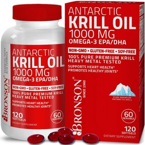 Bonson Antactic Kill Oil 1000 mg with Astaxanthin 브론슨 남극크릴오일 1000mg 120소, 1개, 120정