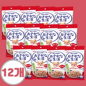 아이시아 고기생활 생선생활 고양이 주식 파우치 3P, 12개, 60g, [OS-1]아이시아 생선생활 참치