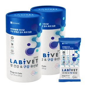 라비벳 반려동물 영양제, 구강/치석관리+장건강, 60g, 2개