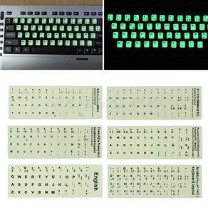 PC 컴퓨터 노트북 만능 키보드 보호 방수 먼지 커버 키 스킨 덮개 형광 스티커 다른 옵션 언어 발광 필름 드롭 쉬핑, [01] Russian, 1개