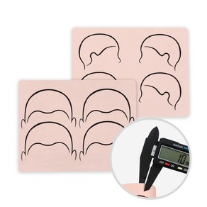 두피 문신 SMP 두피페인팅 반영구 교육 연습용 고무판 양면 (정면 측면), 1개