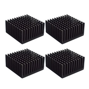 4PCS 히트싱크 키트 40x40x20mm + 3M용 열전도 접착 테이프 쿨러 알루미늄 히트싱크 냉각 P, Black, 02 Black, 1개