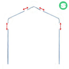 상인농자재 조립식 비닐하우스 활대만 25mm용 A타입(일반용) 폭 2.5m 비닐하우스자재, 조립식 비닐하우스 활대_A타입(일반용) 폭 2.5m, 1개