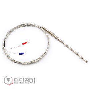 TC-RR 타입 K 열전대 CA 보호관 4.8파이 100mm 2m 온도 센서 프로브 와이어 리드형 THERMOCOUPLE, 1개