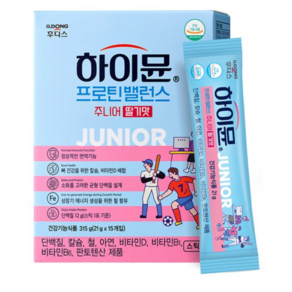 일동후디스 하이뮨 프로틴밸런스 주니어 스틱 딸기맛 15p, 315g, 1박스