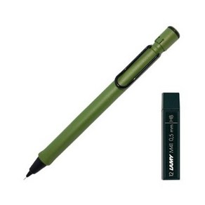 LAMY 사파리 샤프 사바나그린 + 샤프심 HB 세트, 1세트, 0.5mm