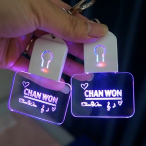 이찬원 이름 LED 열쇠고리 (4시간 이용 가능 10가지 색상) USB 충전선 포함, 1개