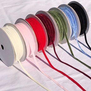 에스엔피 국산 대용량 벨벳리본 크리스마스 리본 트리 오너먼트 만들기, 6mm (길이 50yd), 블랙