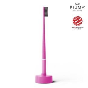 [PIUMA] 이태리 수입 피우마 치석제거 칫솔 + 받침대, 베리마젠타(화이트닝), 1개, 1개입