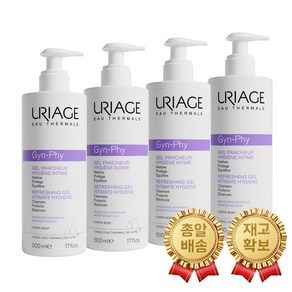 유리아쥬 [유리아쥬] Uiage Gyn-Phy 진피 리프레싱젤 여성청결제 500ml, 4개