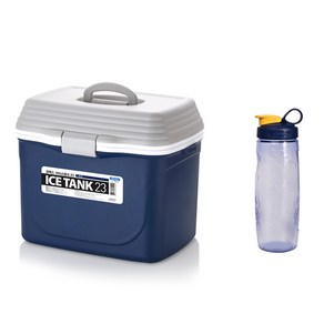 KOMAX 아이스박스 23L + 휴대물병 600ml 세트, 네이비(아이스박스), 블루(물병)