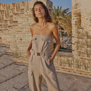 ZARA 자라 오프숄더 카고 점프수트 7695939