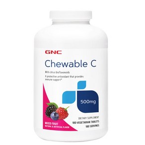 GNC 츄어블 비타민 C 500mg 180정 (타블렛) Chewable Vitamin 180 chew tablets