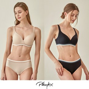 [Playtex] 노와이어 볼륨업 4종 [라이트베이지+블랙] PXW3O0104_T