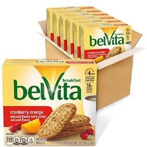 belVita 벨비타 아침식사 대용 비스킷 5가지 맛(팩당 4개), 4개