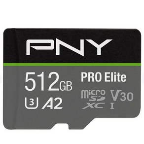 PNY 512GB 512G PRO Elite V30 U3 A2 Mico Cad SDXC Micosd TF Mini Memoy SD Cad, 1개