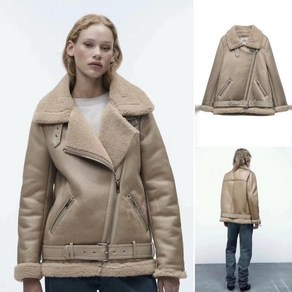 자라 겨울 여성 두꺼운 무스탕 모피 통합 코트 ZARA