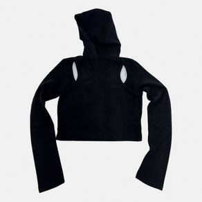 미미카위 CUT OUT CROP HOODIEBLACK