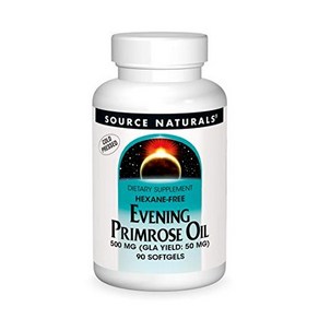 Souce Natuals Evening Pimose Oil - Hexane-Fee Souce Natuals 달맞이꽃 오일 - 헥산 무함유 - 500mg - GLA 산출, 90개(1팩), 1, 1개, 90정