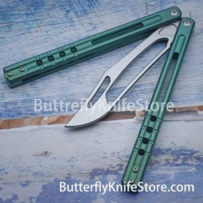 발리송 Theone Oca 샌드위치 클론 JK Balisong Butteflyknife 플리퍼 트레이너 샌드위치 티타늄 핸들 D2 블레이드 베어링 시스템 안전 EDC, 2.geen, 1개