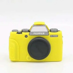 후지 Fujifilm X T100 고무 가방에 대 한 부드러운 실리콘 갑옷 스킨 카메라 바디 커버, 06 YELLOW, 1개