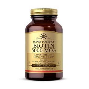 솔가 비오틴 5000mcg 캡슐, 100 Count (Pack of 1), 1개, 100정