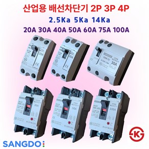 상도 산업용 배선 차단기 20A 30A 40A 50A 60A 75A 100A 2.5KA 5KA 14KA 2P 3P 4P, 17.배선 4P-20A 14KA, 1개