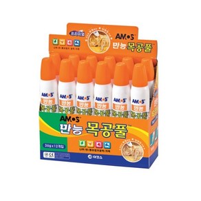 아모스 만능 목공풀 36g 1갑12개입, 단품, 1개