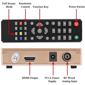 RF to HDMI 컨버터 변환기어댑터 아날로그 수신기 TV 박스 디지털, 1개