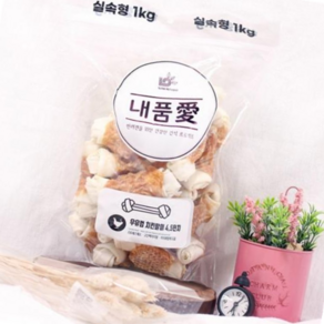 투투펫 강아지 간식 내품애 실속형 1kg (치킨말이껌) (4.5in) 678000EA, 본상품