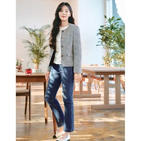 [지센] 여성 유럽수입소재 체크메탈자켓 LFJKP292