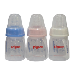 Pigeon Mini Bottle 피죤 유백색 미니 젖병 3개 세트 젖꼭지 0-3m. 포함 60ml.