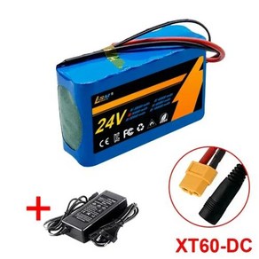 리튬 이온 배터리 팩 BMS 옵션 플러그 25.2V2A 충전기 포함 24 V 6S2P 50000mAh 18650 24 V, 1개, 1개입