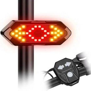 자전거 후방 호환용 램프 무선 리모컨 방향 지시등 USB 충전식 LED 호환용 램프 경고 후미등, 01 Black, 1개
