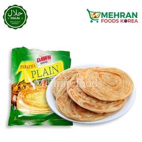 DAWN BREAD Plain Frozen Paratha (Bread) 5pcs 400g | 다운 브레드 할랄 플레인 파라타