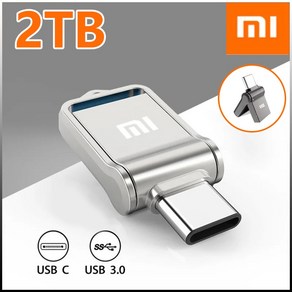 샤오미 고속 USB 30 C타입 인터페이스 휴대폰 컴퓨터용 금속 플래시 메모리 스틱 2TB 512GB