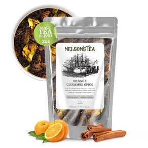 Nelson's Tea Oange Cinnamon Spice: Wamth and Nat 넬슨 티 오렌지 시나몬 스파이스: 상큼한 오렌지 껍질 향기로운 계피 진한 정향이 들어, 1개, 56g