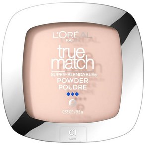 L’OREAL PARIS 로레알 파리 트루 매치 슈퍼 블렌딩 가능한 오일 프리 파우더 파운데이션 C1 라이트 9.4g(0.33온스) 포장은 다를 수 있음, C1 조명, 1개