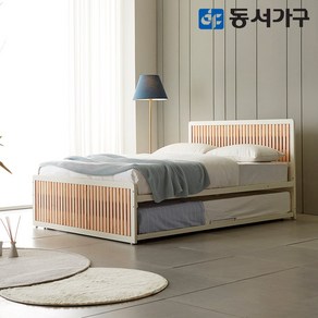 동서가구 탈린 편백나무 프레임 2단 슬라이딩 침대 SS+SS (매트제외) DF641339