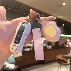 스마트 원격 키 케이스 포브 커버 세트 포르쉐 카이엔 파나메라 카이맨 911 992 타이칸 카 로고 유선형 디자인 쉘, [02] B