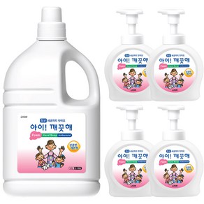 아이깨끗해 핸드워시 4리터 리필 대용량 + 펌프용기 490ml 4개(공용기) 포함, 1개, 4L