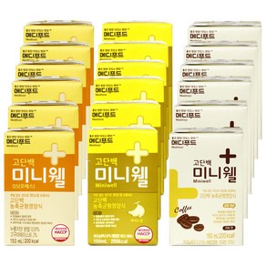 메디푸드 미니웰 오에스 바나나맛 커피맛 3종, 18개, 150ml