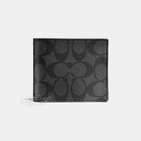 코치 남성 반 지갑 F74993 COACH COMPACT ID WALLET IN SIGNATURE