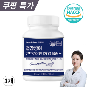 철갑상어 연골 콘드로이친 1200 뮤코다당단백 난각막 식약처 HACCP, 1박스, 60정