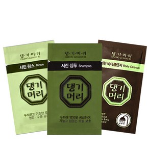 댕기머리 일회용 서린 샴푸 50개+린스 50개+바디워시 50개 여행용 휴대용 세면도구, 3개