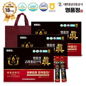 명품정 6년근 고려 홍삼스틱 진 10g x 30포 + 쇼핑백, 300g, 3개